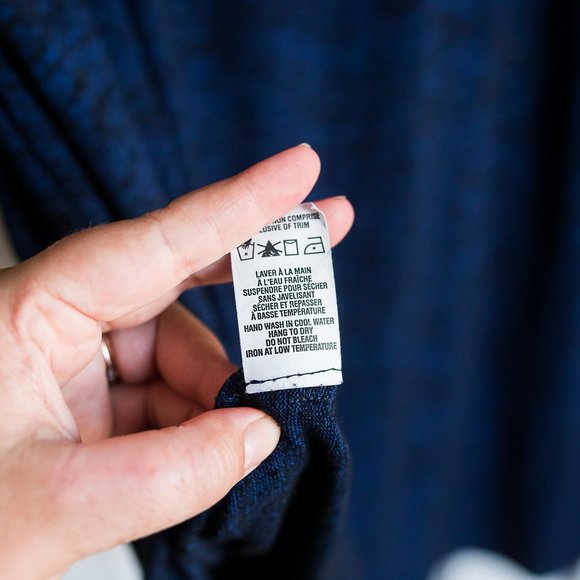 Blue long sleeve dress with pockets - Picture 2 of 8